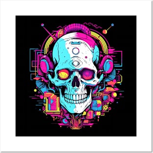 Psychedelic Abstract Skull Posters and Art